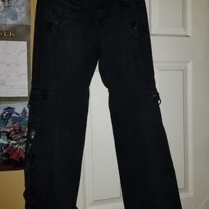 Tripp NYC black punk bondage pants sz 7 old skool